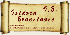 Isidora Broćilović vizit kartica